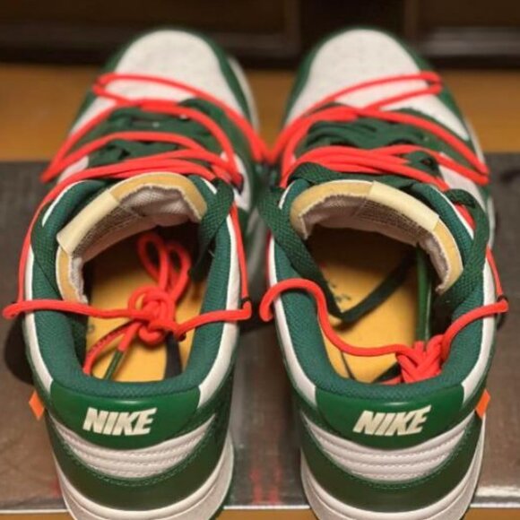 OFF-WHITE × Nike Dunk Low Pine-Green Dunk - Picture 1 of 5